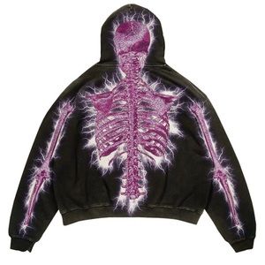 Aesthetic bones skeleton gothic hoodie black skull dollskill halloween ribcage